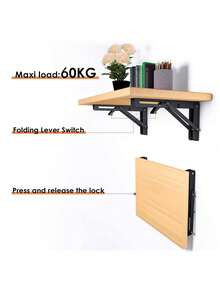 4pcs Acero Inoxidable Soporte Ménsula Escuadra Brazo Para Repisa Abatible Plegable 8 Pulgadas - Negro - Ver 8