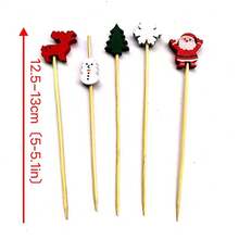 100入組一次性蛋糕裝飾插齒,適用於水果、烘焙蛋糕、聖誕派對