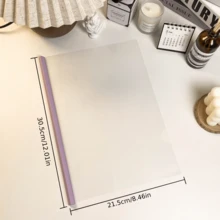 5入組透明三角杠槓式檔案袋,a4尺寸,高容量歸檔紙質文件合約簡歷組織器,適用於學生音樂樂譜插頁辦公文具用品 - 紫羅蘭色 - 查看 2