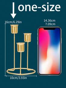 1件/1套金属烛台/烛台，优雅的铁质电镀抛光烛台，奢华北欧风格，适用于餐桌中心装饰、婚礼餐桌装饰、派对餐桌中心装饰。为餐厅和办公桌营造浪漫氛围。婚礼餐桌中心装饰，活动的完美之选 - 金色 - 查看 10