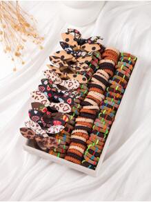 70pcs Children's Basic Coffee Color Hair Ties Set, Suitable For Daily Use (packed In Opp Bag)