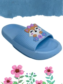 Chinelo Nuvem Infantil Meninas Raposa Cor Azul 27 ao 34