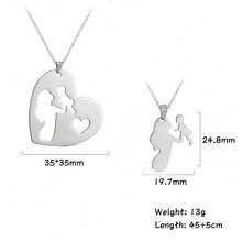 2入組/套女性不鏽鋼心形愛心吊墜項鍊,為母親戀人家人的禮物 - 套裝系列 - 查看 16