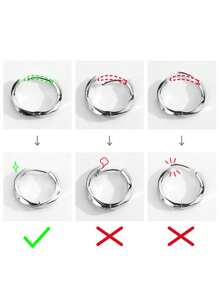 1 Paar asymmetrische, einfache, geometrische Ohrclips in Silberfarbe, geeignet für den täglichen Gebrauch von Frauen