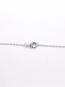 Dissoo 1 件简约橄榄黄方晶锆石蝴蝶 925 纯银吊坠项链，适合日常佩戴 - 芥末黃 - 查看 3