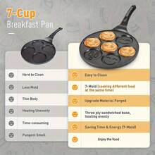 1 Pc Mini Pancake Griddle, Mini Pancake Pan, Pancake Maker With 7 Mold Design, Cookware, Kitchenware, Kitchen Supplies, Kitchen Items Seafood Boil