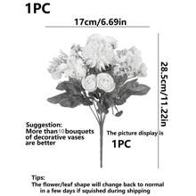 1支/3支装仿真牡丹花束，仿玫瑰，适合春秋季装饰、婚礼花瓶、家居、餐厅、卧室、厨房、房间装饰、节日、生日派对、户外花园等场合。 - 咖啡棕 - 查看 2