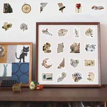 xiqixin 100入組/包復古破舊報紙貼紙 - 彩色 - 查看 4