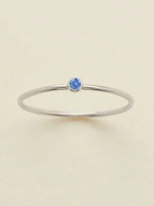 1 peça Anel de aço inoxidável e ouro 14k para mulheres, estilo minimalista e elegante, design de pedra de nascimento de dezembro