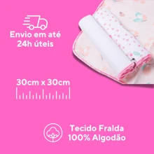 Kit 12 Paninho de Boca Bebê 100% Algodão Menina Tecido Fralda Babete Papi Enxoval Maternidade Recem Nascido RN