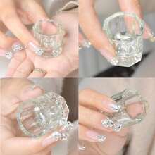 Rs Nail Dappen碗水晶碗玻璃亞克力指甲液指甲藝術 - 無色 - 查看 4