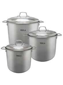 Juego De Ollas De Acero Inoxidable, 6 Pzas Perla Michel, Bateria Cocina - Plateado - Ver 1