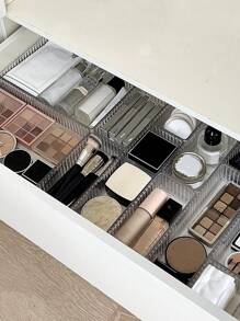 6 pièces/set Boîte de rangement de maquillage pour tiroir, Tiroir de commode transparent, Organisateur de pinceaux de maquillage, Coffret à bijoux multicompartiments avec système anti-chute, Décoration de chambre exquise, Décoration d'intérieur, Décoration d'automne, Décoration de chambre, Soleil, Voyage, Cool