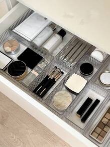 6 pièces/set Boîte de rangement de maquillage pour tiroir, Tiroir de commode transparent, Organisateur de pinceaux de maquillage, Coffret à bijoux multicompartiments avec système anti-chute, Décoration de chambre exquise, Décoration d'intérieur, Décoration d'automne, Décoration de chambre, Soleil, Voyage, Cool