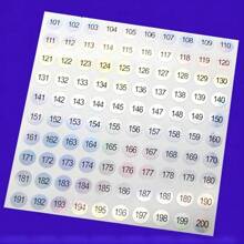 彩妝指甲油瓶編號貼紙,防水圓形標籤,激光印刷,1-300連續數字編碼,適用於相簿管理 - 銀色 - 查看 4