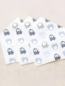 Baby 1pcs Cartoon Print Handkerchief - White - View 4