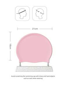 Silicone Waterproof Comfortable Bathing Cap With Ear Protection, Suitable For Long And Short Hair - Pink - View 2