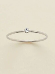 1 peça Anel de aço inoxidável e ouro 14k para mulheres, estilo minimalista e elegante, design de pedra de nascimento de dezembro