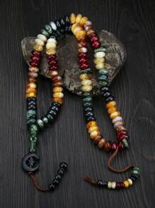 1pc Worship  Beads Jewelry Star Moon pendant Tassel Colorful Handmade Knit Beaded  Necklace Long For Men Gift For Daily Decoration Fashion Style - Beaded Necklace - View 1