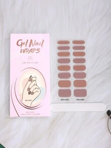 Beauty Sticker Get Glamorous with 16 Finger Semi-Cure Gel Nail Sticker, Maillard Color, Fall, Salon Quality, Full Coverage, Long-Wear Waterproof Gel Nail Patch with 1 nail file - Multicolor - View 2