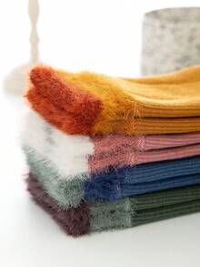 冬季加厚保暖儿童高筒保暖袜 - 藍色 - 查看 5