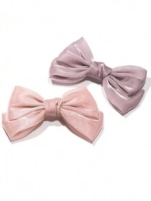 1入組珍珠光澤蝴蝶結髮夾球頭髮飾，高質感優雅髮飾頭部定型器，適合日常穿著和搭配萬用款 - 彩色 - 查看 7