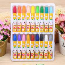 1入組18色可水洗六角油性粉彩蠟筆（隨機圖案） - 彩色 - 查看 2