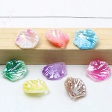 50pcs Mixed Color Petal Shaped Acrylic Pendants Suitable For Diy Necklace, Earring Making - Multicolor - View 3