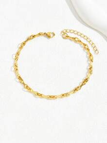 1 件時尚簡約別緻獨特設計女腳鍊 - 金黃色 - 查看 3