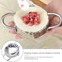 1pc Stainless Steel Dumpling Maker, Dumpling Skin Cutter, Kitchen Handmade Dumpling Wrapping Tool, Meat Filled Cake Roller, Dough Cutter And Shaping Tool, Kitchen Baking Assistant, For Making Dumplings And Pastries