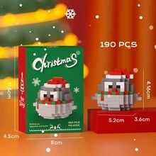 聖誕聖誕老人、樹和雪人設計卡通積木兒童益智玩具,節日聖誕禮物 - 彩色 - 查看 7