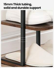 HaluPeit Vertical Shoe Rack, 8-Tier Shoe Racks, Shoe Tower For Small Spaces, Freestanding, Adjustable, Space Saving, Rustic Brown And Black - Brown - View 3