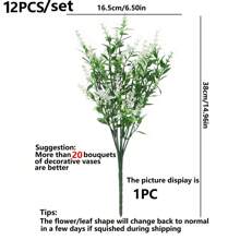 1/5/12/16 Bundles Artificial Flowers, Valentine's Day New Years Gifts Outdoor Fake Flowers For Decoration UV Resistant No Fade Faux Plastic Plants, Garden Porch Window Box Decor, Room Decor, Home Decor (White) - White - View 2