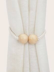 1 Piece Of Log Double Ball Rope Curtain Magnetic Buckle Strap, Suitable For Curtain Storage - Multicolor - View 1