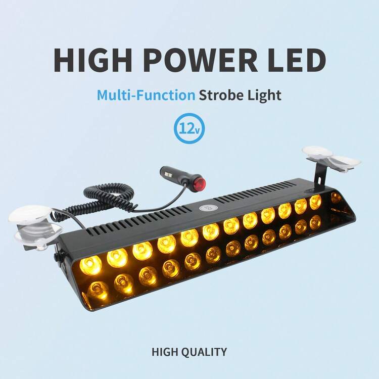 EINERCAR 13.5-inch Led Khẩn cấp Nhấp nháy Ánh sáng Quán bar , Nội địa Giao thông Báo thức Cảnh báo an toàn Tia sáng Ánh sáng Với Cốc hút Cài đặt , Thích hợp Đối với Cảnh sát , , Xe tải Và Khác Xe cộ ( Hổ phách ) - Hổ phách - Xem 3