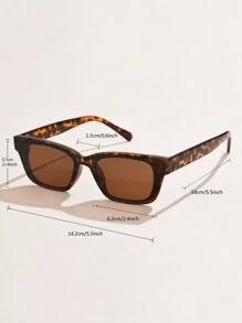 1pc Women's Fashion Simple Square Sunglasses, Unisex European & American Retro Casual Street Style Sunglasses, Suitable For Daily, Vacation And Travel Wear Beach Accessories For Women Sun Glasses Sunglasses Shades Basics And Suit For Sweater Jeans Sweatpants Hoodie Jackets Dress And Long Sleeve Shirt Fashionable Shade Elegant Outfit Family Outings Travel Vacation Holiday - 咖啡棕 - 查看 5
