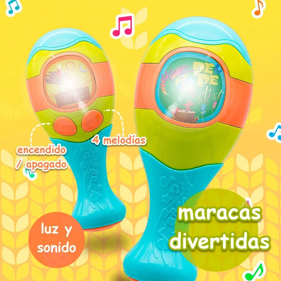 Musical Toy Rattle Maracas From La Granja De Zenon Educational Interactive Toy Baby - màu xanh lá - Xem 1