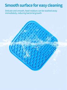 寵物防窒息慢食碗舔墊貓碗餐盤狗狗矽膠慢食墊狗碗舔盤貓中號 - 藍色 - 查看 11