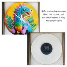 12 吋圓形鋼化玻璃卡通兒童牆鐘,恐龍藝術圖案靜音電池供電,適用於兒童房、臥室、幼稚園遊樂場,獨特的兒童禮物(不含電池) - 多種色彩GWA-0006 - 查看 6