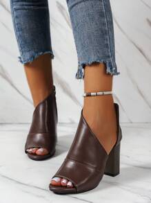 女式時尚圓頭平底鞋，百搭風格 - 棕色 - 查看 2