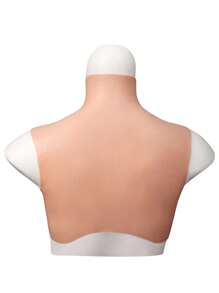矽膠胸罩c-e杯假胸部形狀逼真的假胸部,適合跨性別者,填充膠凝 - 米色 - 查看 4
