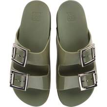Women Flat Sandals - Army Green - View 4