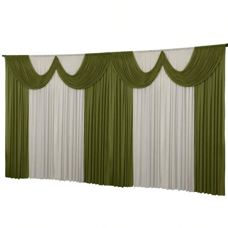 Dennis Confecções Curtains - Verde y Paja - Ver 1