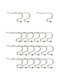 20/50pcs Fashion Stainless Steel Ball And Coil Earring Hooks Findings Ear Wires Fish Hook Earrings Hoops Ear Wire For DIY Jewelry Making - Silver - View 14