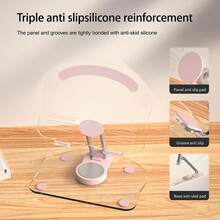 Acrylic Tablet Stand, Mobile Phone Holder, Foldable And 360 Degree Rotating Adjustment, Multi-Color Optional, 1 Piece - Pink - View 4