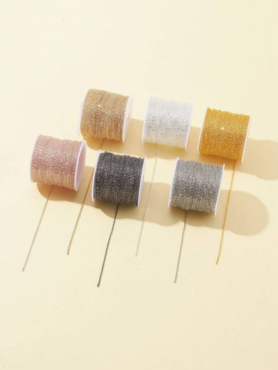 1Roll Brass Cable Chains, Soldered, With Spool, 2.2x1.9x0.3mm, Fit For 0.6x4mm Jump Rings, About 32.8 Feet(10m)/Roll - Cable Chains - View 1