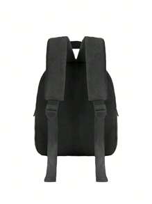 1pc Cute Cartoon Embroidered Pink Plush Large Capacity Children's Backpack, Suitable For Girls And Kids, Classic Children's Backpack, Suitable For Daily Outings, Holiday Gift - Black - View 3