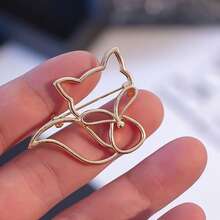 1枚防曝光胸針,金色中空狐狸胸針,女士配件飾品 - 金色 - 查看 4