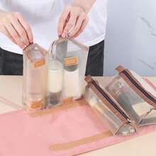 1pc Detachable 4-In-1 Cosmetic Organizer Bag, Multifunctional Portable Travel Toiletry Bag For Women - Black - View 5