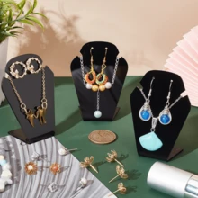 3入組首飾項鍊耳環架,亞克力首飾展示架,桌上首飾收納架,首飾掛式陳列架(黑色) - 黑色 - 查看 5